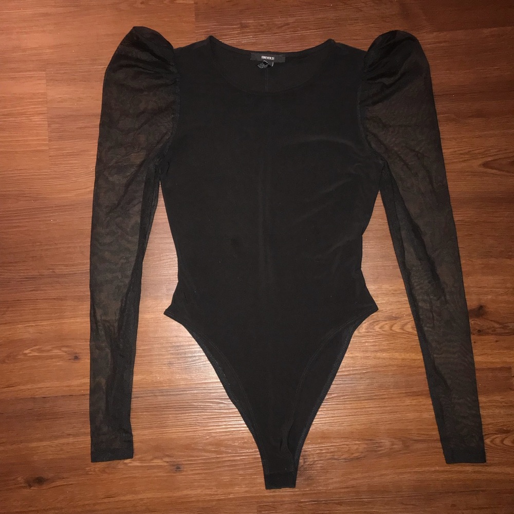Mesh Sleeves black body suit